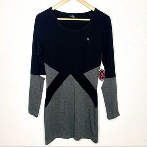 Unit Riders Black & Grey Long Sleeve Dress